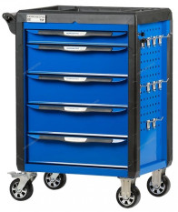 Тележка инструментальная, 5 выдвижных ящиков, с системой защиты от опрокидывания, синяя NORDBERG T5P(B)