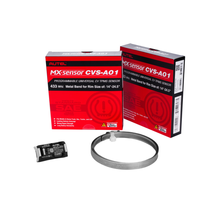 Датчик TPMS Autel MX-Sensor CVS-A01, 433МГц, стальной хомут, 14-24,5"