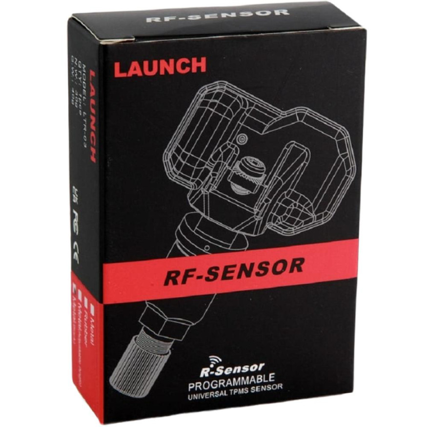Датчик TPMS Launch LTR-03, 433МГц + 315МГц, зажимной, программ., универсальный, металл., черный