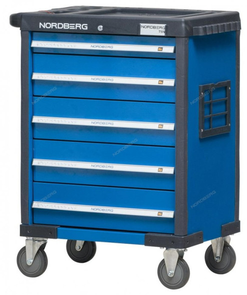 Тележка инструментальная, 5 выдвижных ящиков, синяя NORDBERG T5N(B)